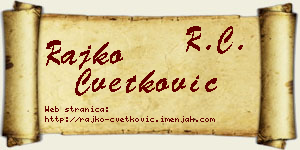 Rajko Cvetković vizit kartica